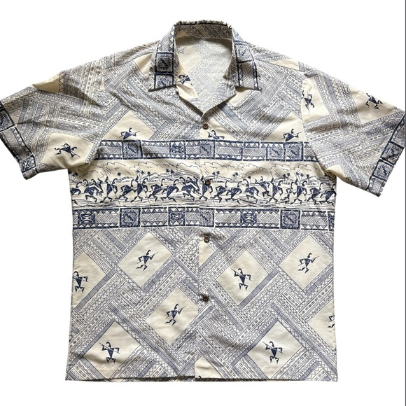 Vintage Tribal Hawaiian Shirt Men’s XL Festival Aloha Surf Retro - Picture 1 of 5